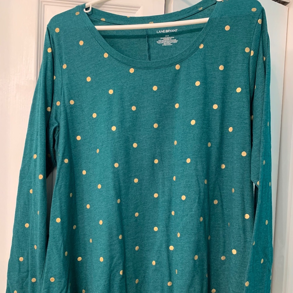 Lane Bryant Long-Sleeved Sparkle Dot Top sz 18/20